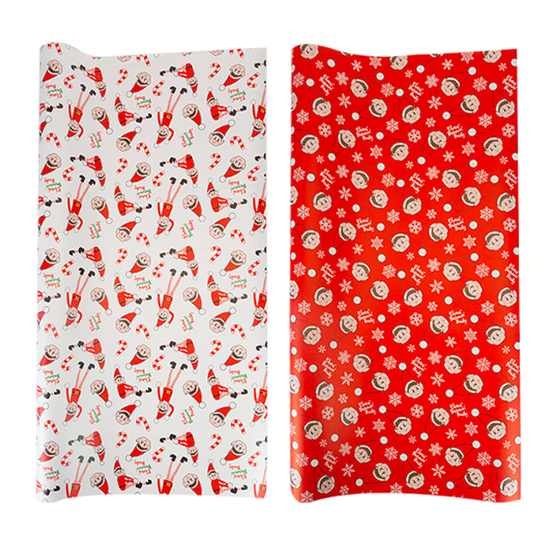 Naughty Elf Christmas Gift Wrapping Paper Roll 4m