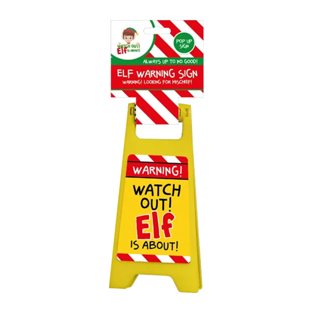 Naughty Elf Christmas Plastic Warning Sign 35.5cm