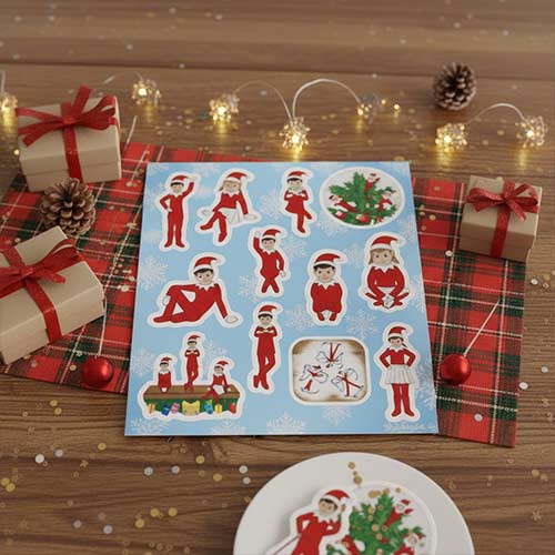 Naughty Elf Elfin Around Christmas Sticker Sheet