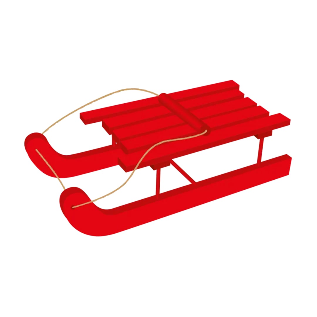 Naughty Elf Red Wooden Sledge Christmas Doll Accessory 18cm
