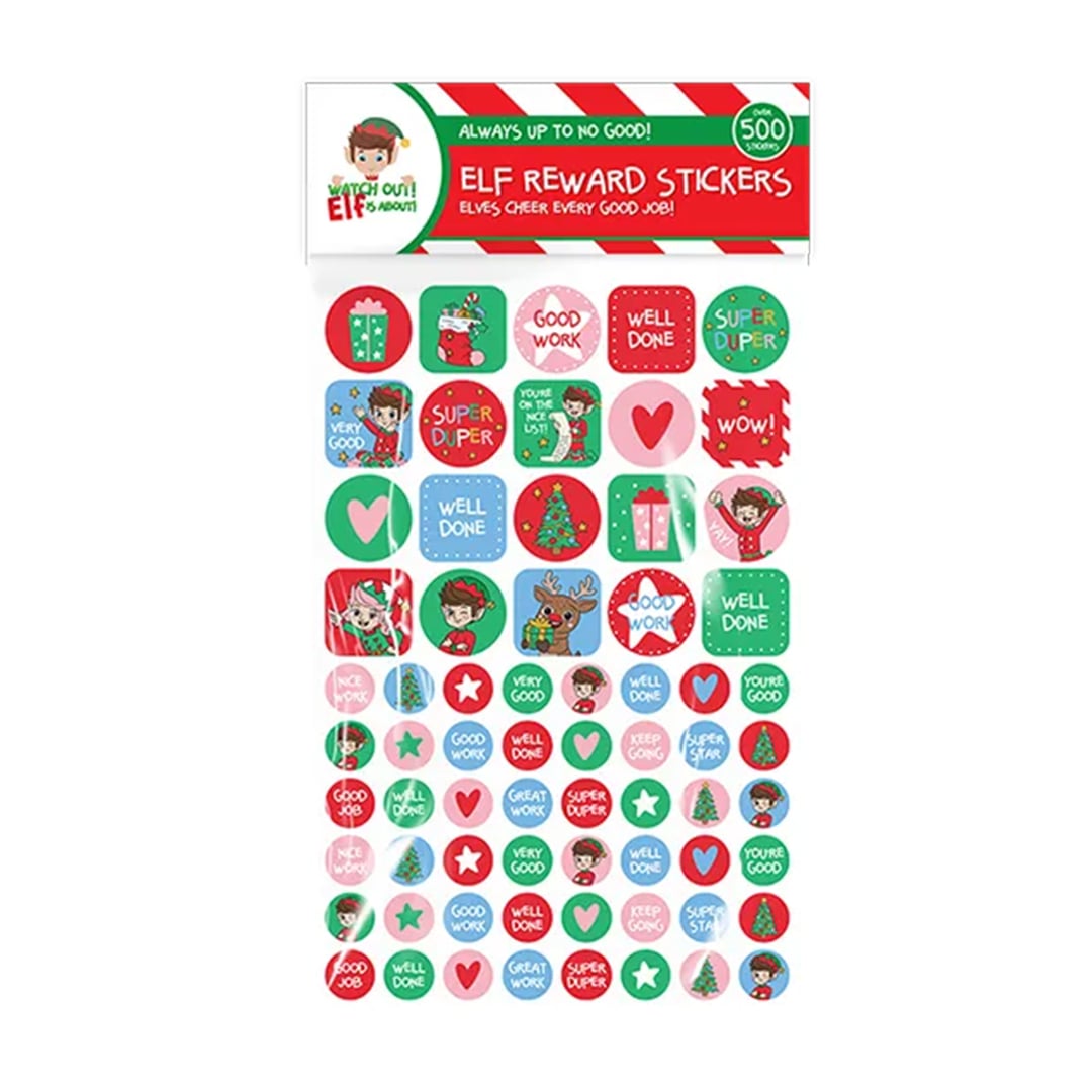 Naughty Elf Rewards Christmas Sticker Sheets