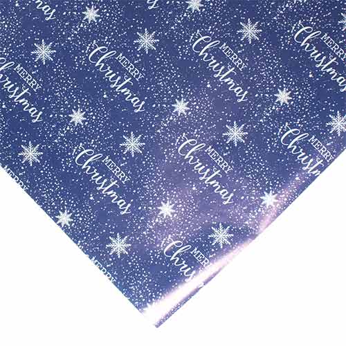 Navy Blue Christmas Gift Wrapping Paper Roll 4m View 3