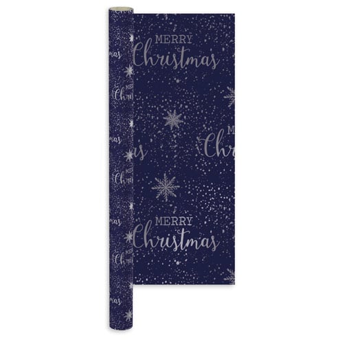 Navy Blue Christmas Gift Wrapping Paper Roll 4m Product Image