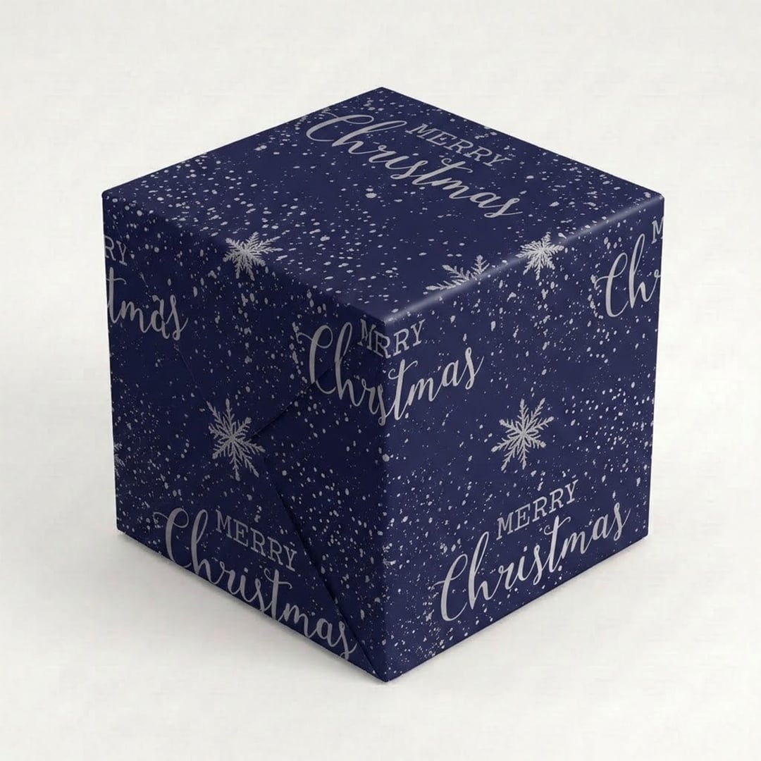 Navy Blue Christmas Gift Wrapping Paper Roll 4m