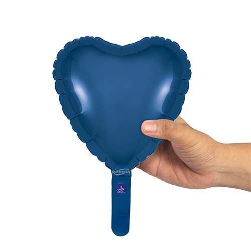 Navy Blue Heart Air Fill Foil Balloon 23cm / 9 in - Pack of 5 Product Gallery Image