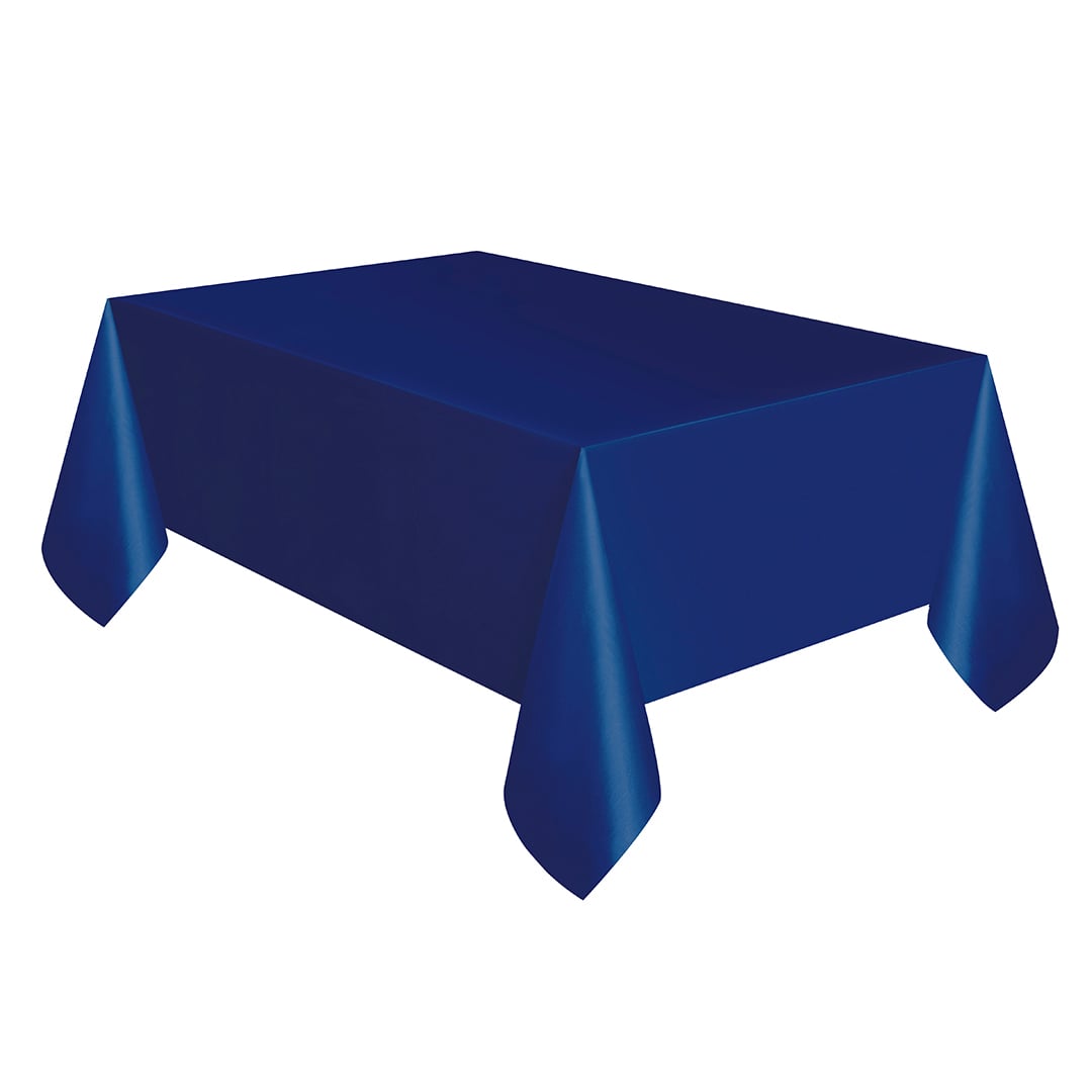 Navy Blue Rectangular Plastic Tablecover 274cm x 137cm