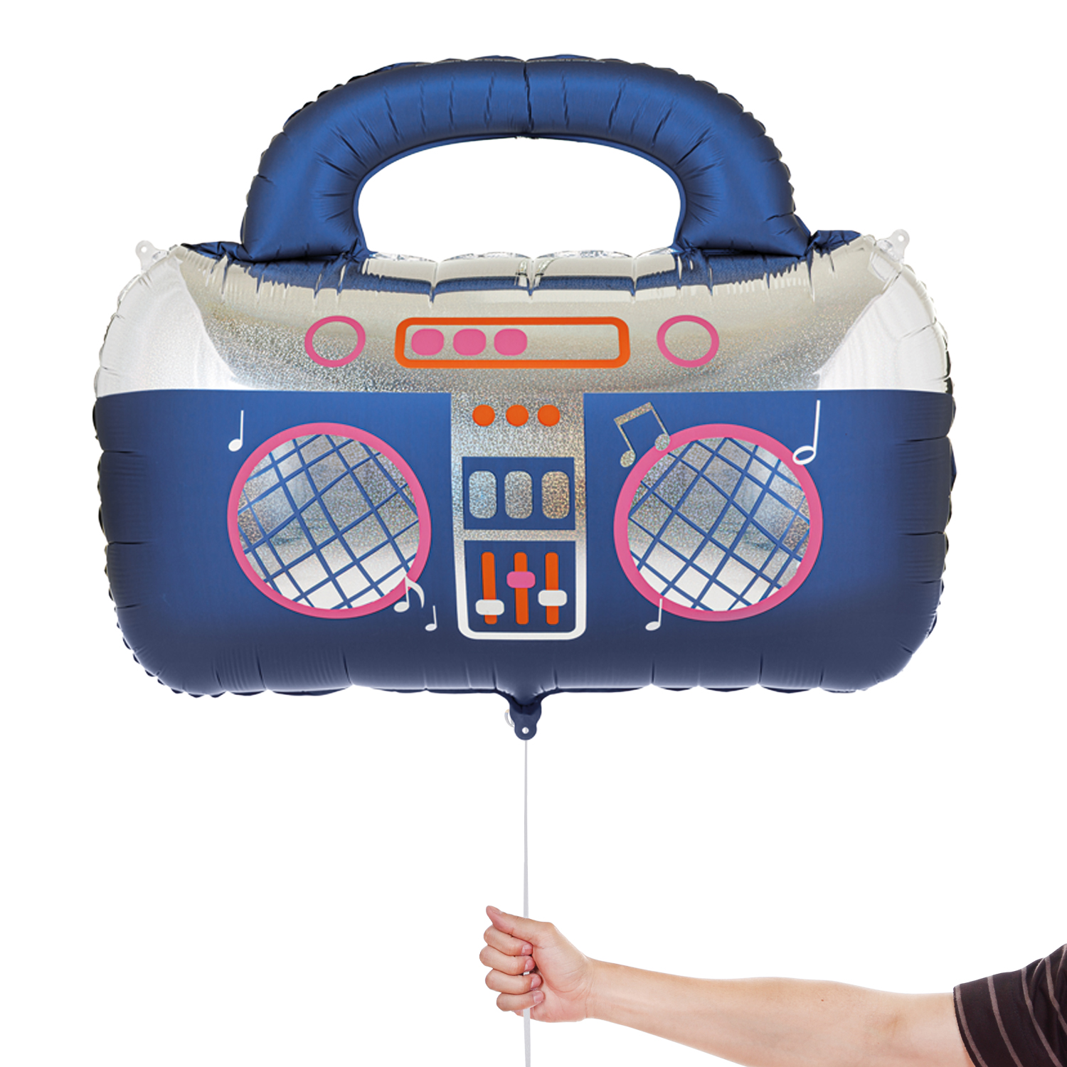 Navy Blue Retro Boombox Giant Foil Balloon 91cm / 36 in View 6