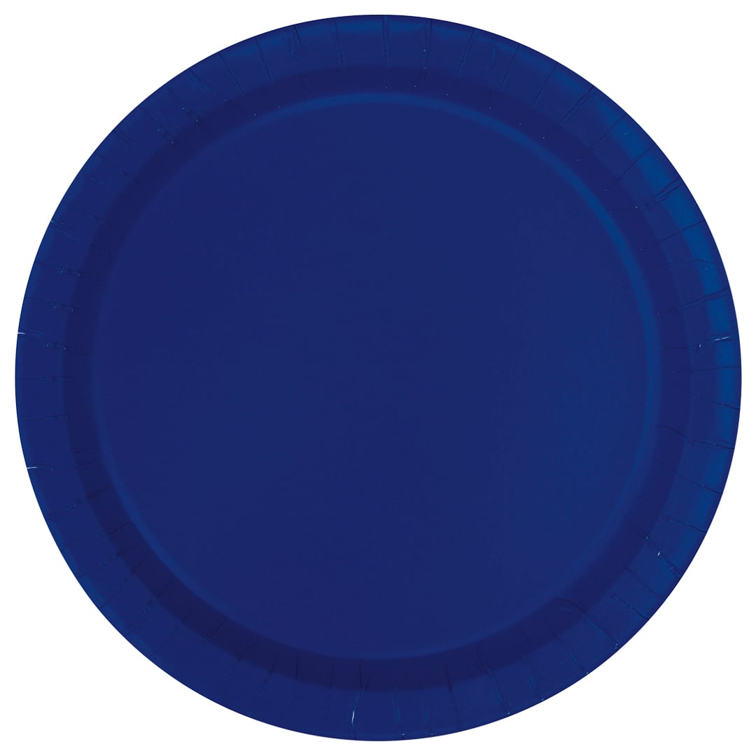 Navy Blue Round Paper Plates 22cm - Pack of 16