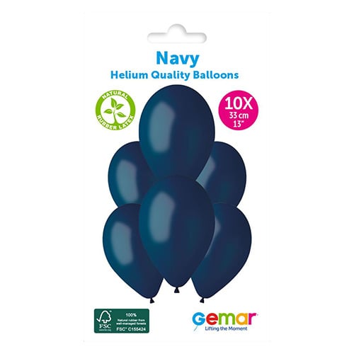 Navy Dark Blue Bio Latex Balloons 33cm / 13 in - Pack of 10 Product Gallery Image