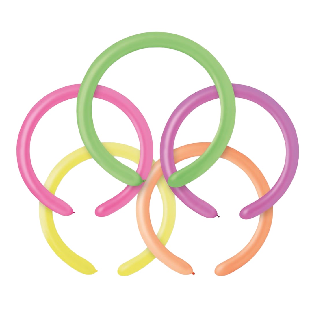 Neon Colours Modelling 260 Latex Balloons - Pack of 100