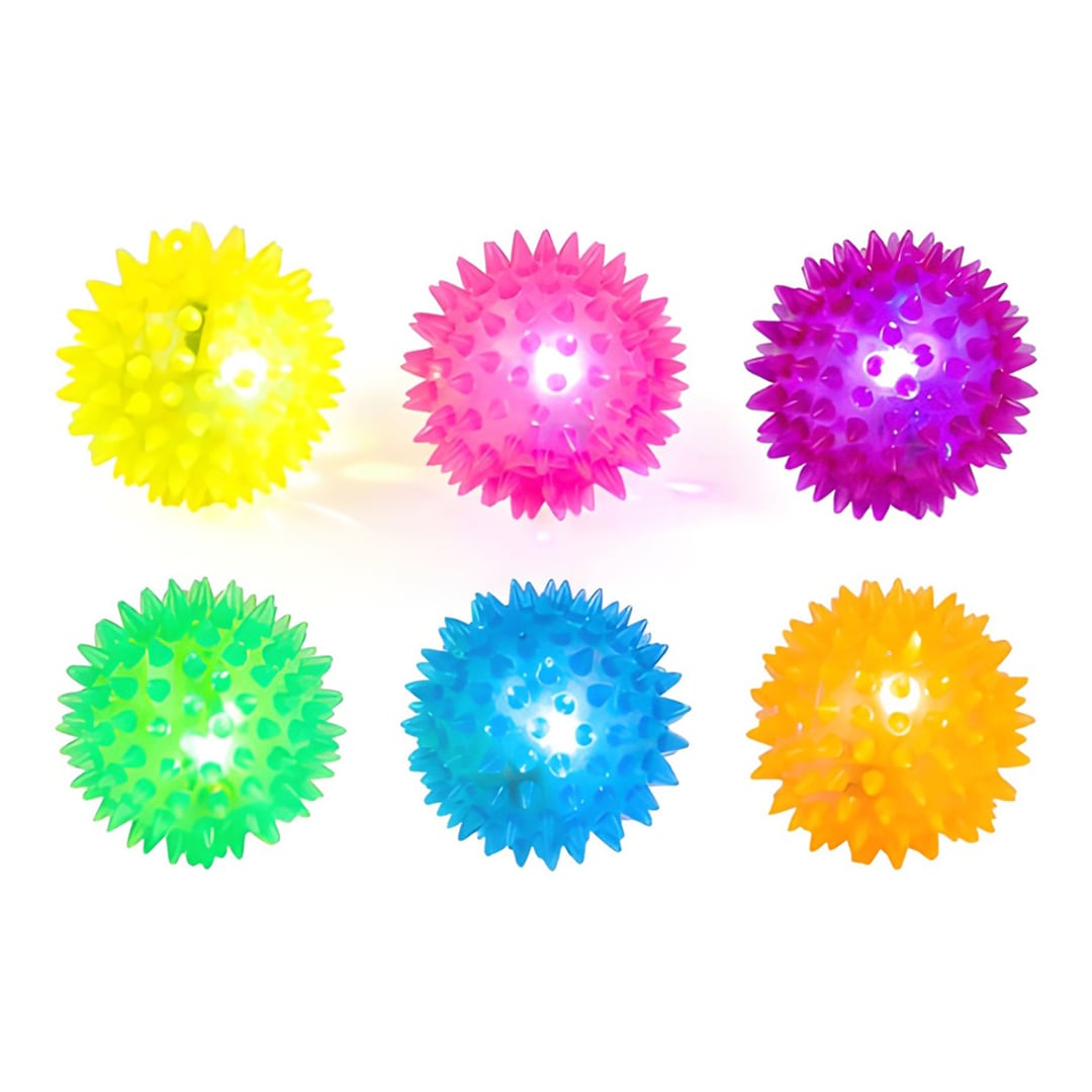 Neon Flashing Light Up Spiky Ball 6cm