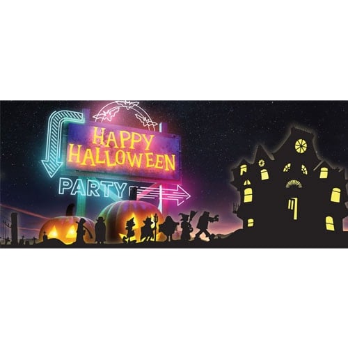 Neon Lights Happy Halloween PVC Party Sign Decoration Product Image