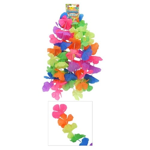 Neon Rainbow Hawaiian Lei Fabric Bunting 300cm Product Image