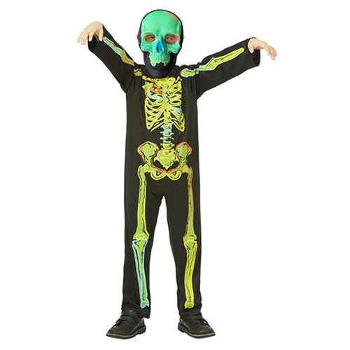 Neon Skeleton Glow in the Dark Unisex Fancy Dress Costume Kids Large - Age 10-12 Product Gallery Image