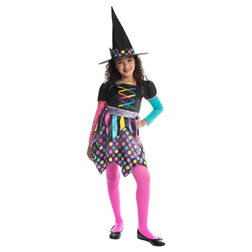 Neon Witch Girls Fancy Dress Halloween Costume Tween - Age 12+ Product Gallery Image