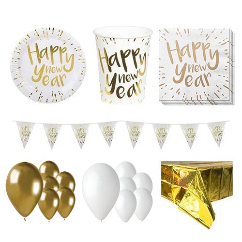 New Year Gold 12 Person Deluxe Party Pack
