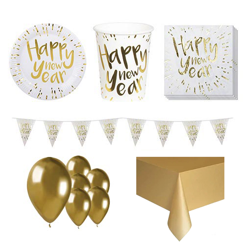 New Year Gold 6 Person Deluxe Party Pack