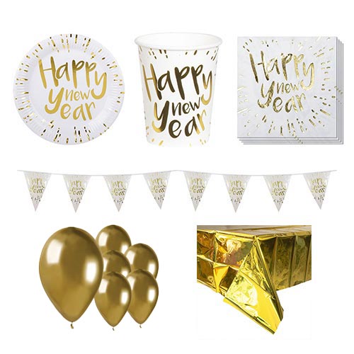 New Year Gold 6 Person Deluxe Party Pack