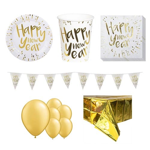 New Year Gold 6 Person Deluxe Party Pack Product Image