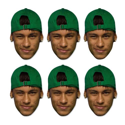 Neymar Cardboard Face Masks - Pack of 6