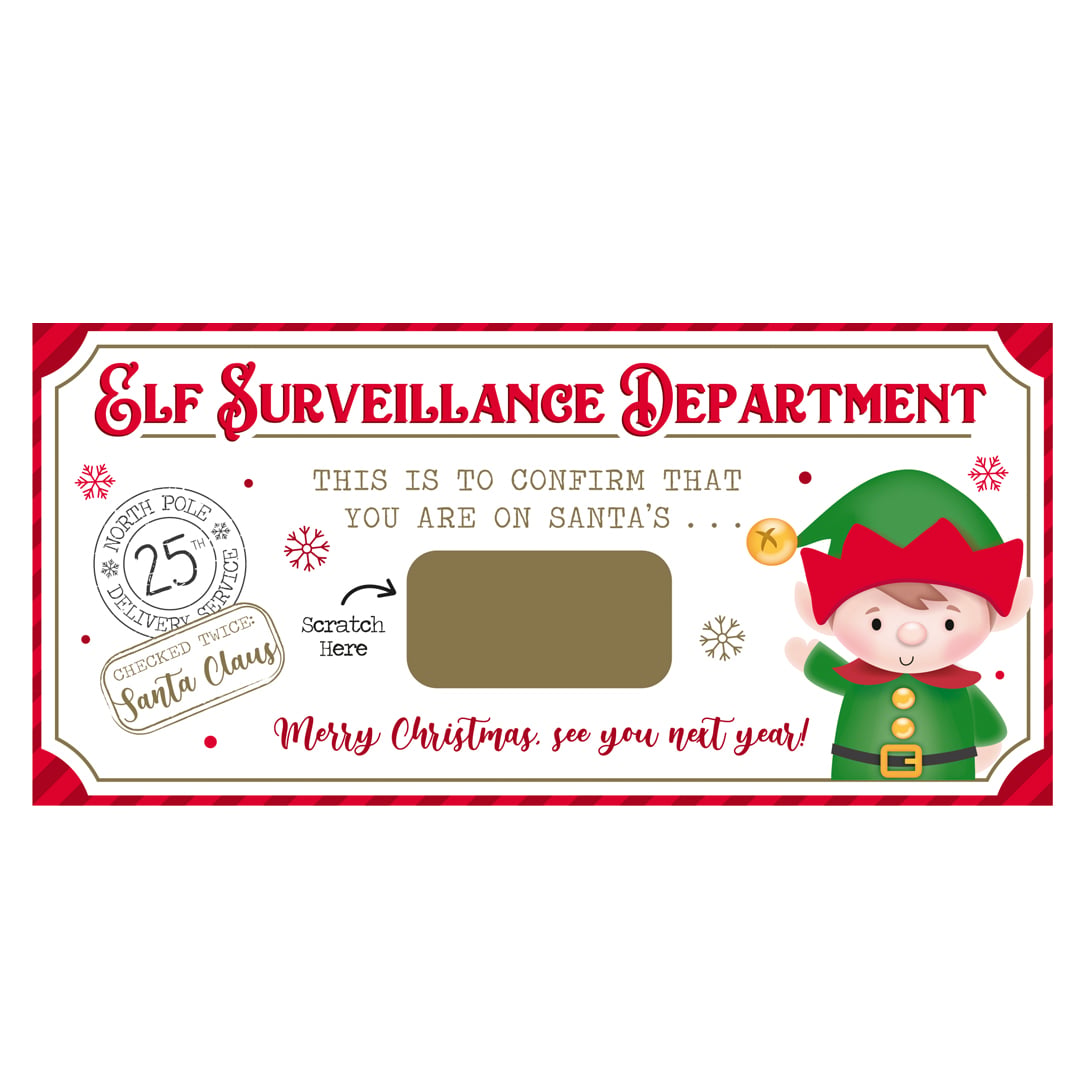 Nice List Elf Scratch & Reveal Christmas Certificate