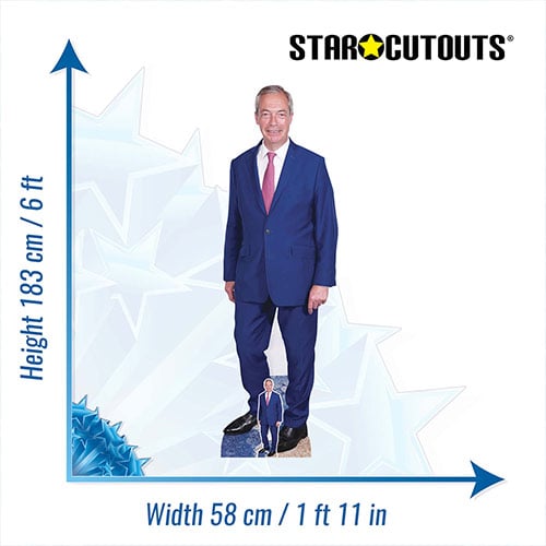 Nigel Farage Pink Tie Lifesize Cardboard Cutout 183cm Product Gallery Image