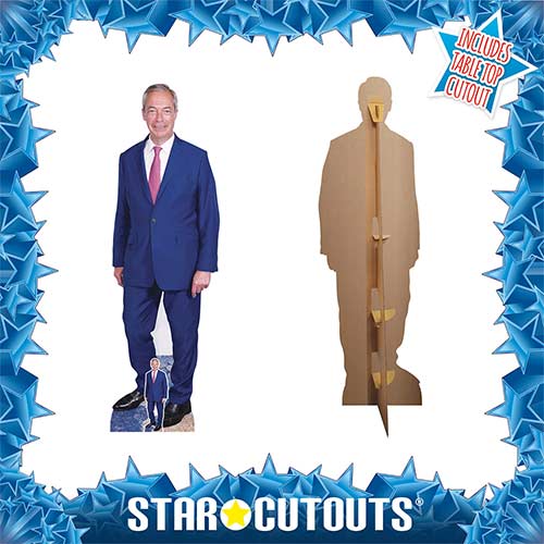 Nigel Farage Pink Tie Lifesize Cardboard Cutout 183cm Product Gallery Image