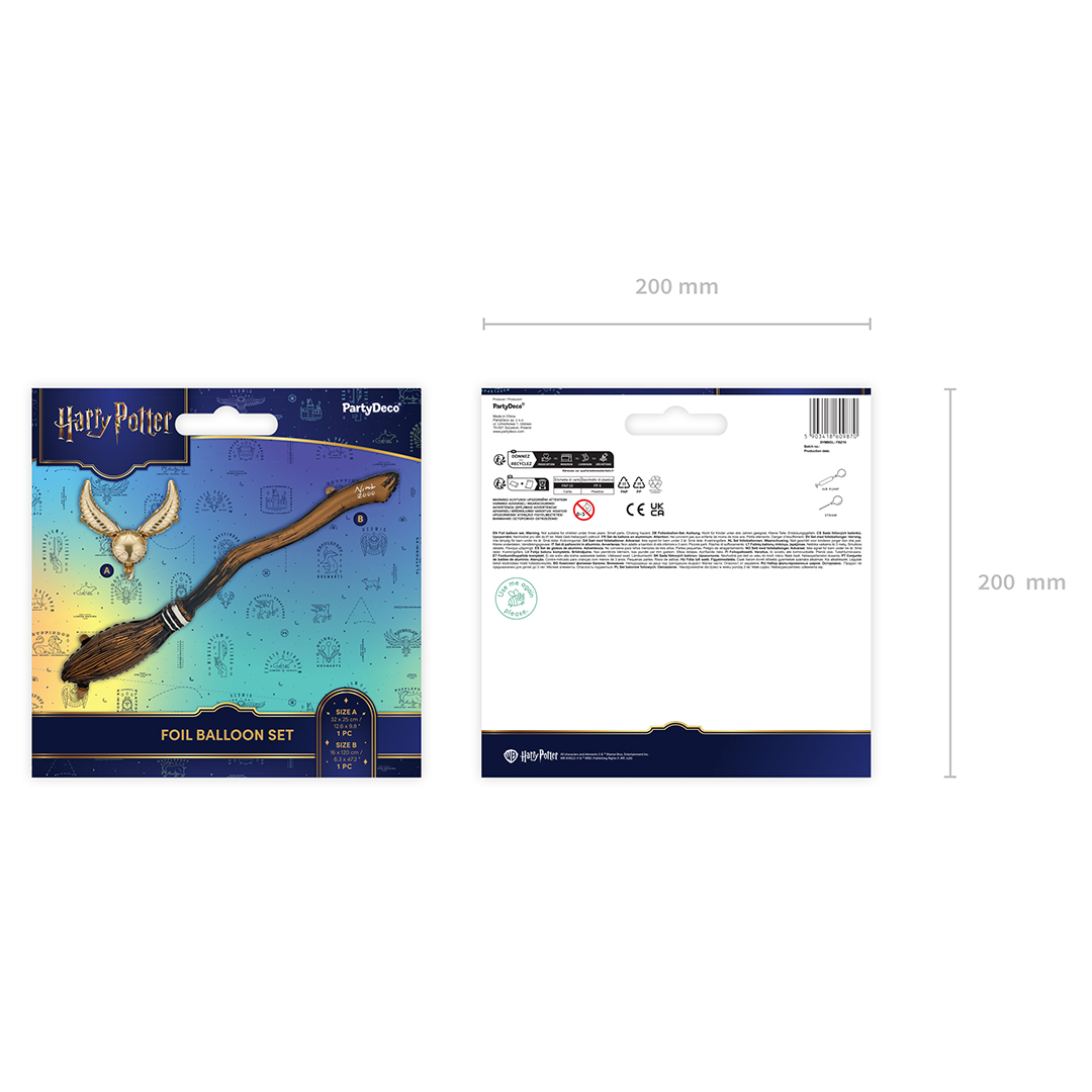 Nimbus 2000 Broomstick and Golden Snitch Harry Potter Air Fill Foil Balloon Accessory Set View 4