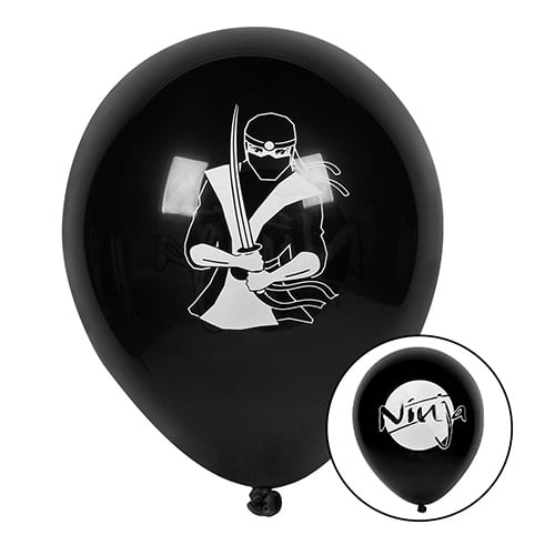 Ninja Air Fill Latex Balloons 25cm / 10 in - Pack of 6 Product Gallery Image