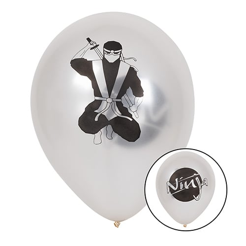 Ninja Air Fill Latex Balloons 25cm / 10 in - Pack of 6 Product Gallery Image
