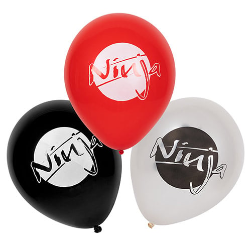 Ninja Air Fill Latex Balloons 25cm / 10 in - Pack of 6 Product Gallery Image