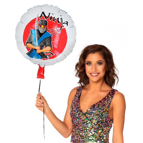 Ninja Round Foil Helium Balloon 45cm / 18 in Product Gallery Image