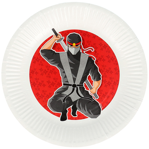 Ninja Round Paper Plates 23cm - Pack of 8