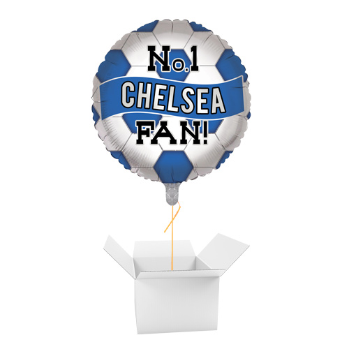 No. 1 Chelsea Fan Football Round Foil Helium Balloon - Inflated Balloon in a Box Product Gallery Image