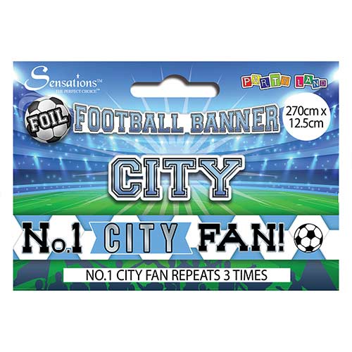 No. 1 City Fan Football Foil Banner 2.7m Product Gallery Image