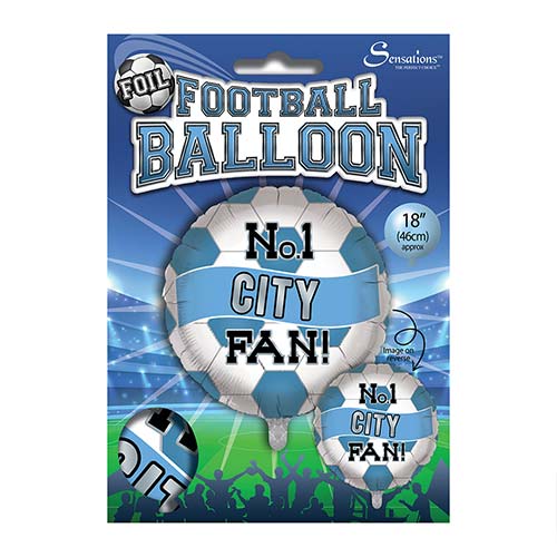 No. 1 City Fan Football Round Foil Helium Balloon 46cm / 18 in Product Gallery Image
