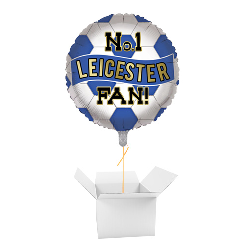 No. 1 Leicester Fan Football Round Foil Helium Balloon - Inflated Balloon in a Box Product Gallery Image