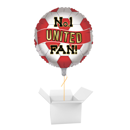 No. 1 United Fan Football Round Foil Helium Balloon - Inflated Balloon in a Box Product Image