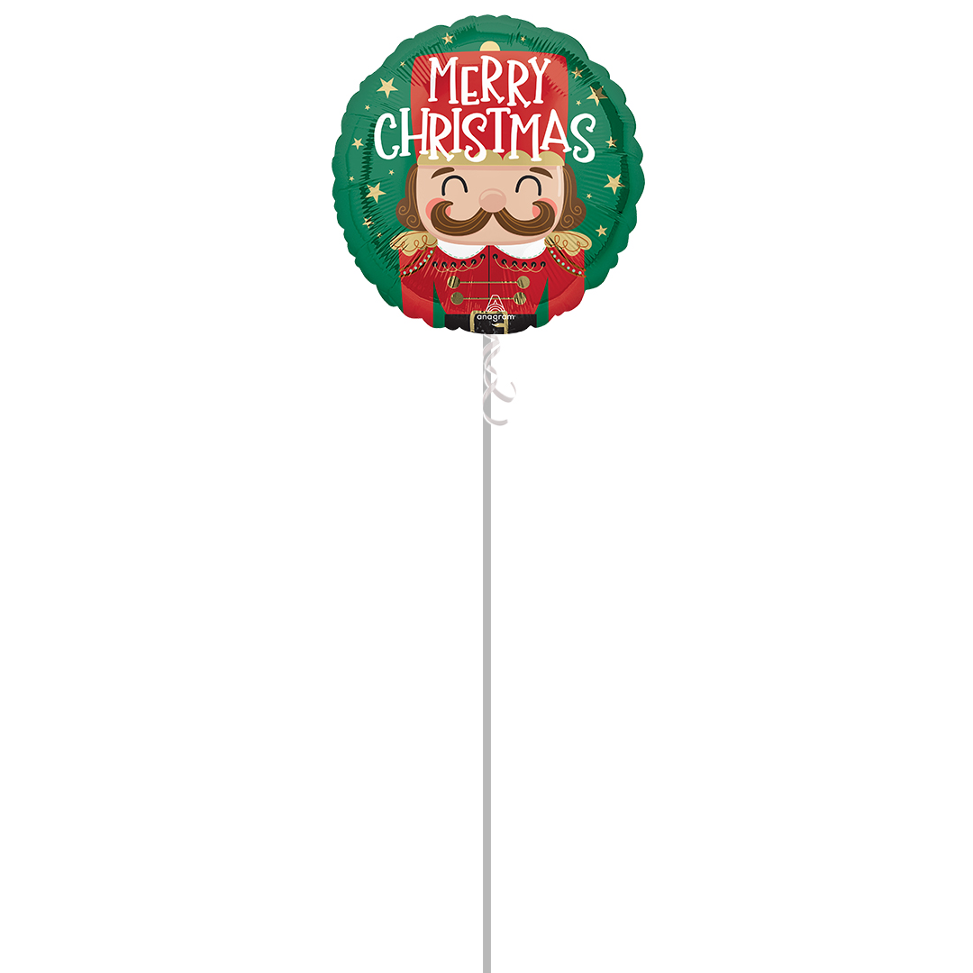 Nutcracker Workshop Christmas Round Foil Helium Balloon - Inflated Balloon in a Box