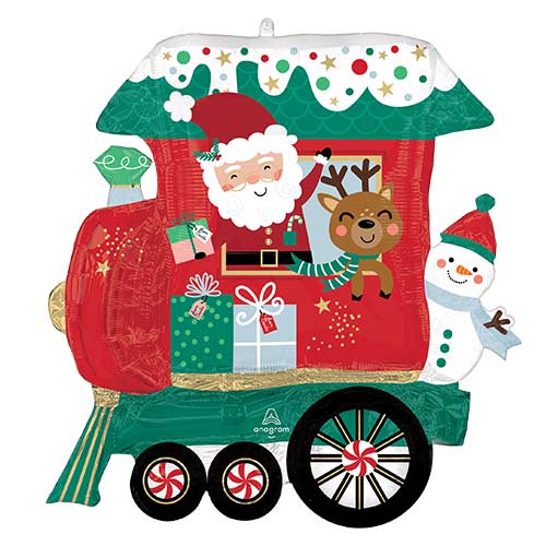 North Pole Express Train Christmas Giant Helium Foil Balloon 71cm / 28 in Product Gallery Image