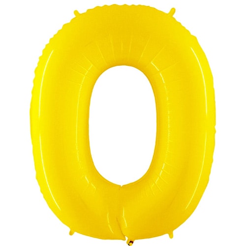 Number 0 Yellow Helium Foil Giant Balloon 102cm / 40 in Product Image