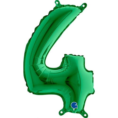 Number 4 Green Air Fill Foil Balloon 35cm / 14 in Product Image