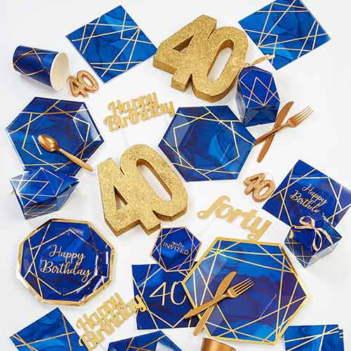 Number 40 Gold Glitter Table Decoration 20cm Product Gallery Image