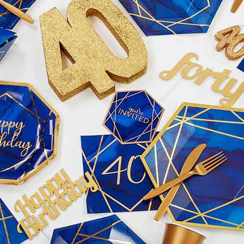 Number 40 Gold Glitter Table Decoration 20cm Product Gallery Image