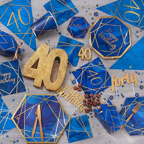 Number 40 Gold Glitter Table Decoration 20cm Product Gallery Image