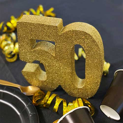 Number 50 Gold Glitter Table Decoration 20cm Product Gallery Image