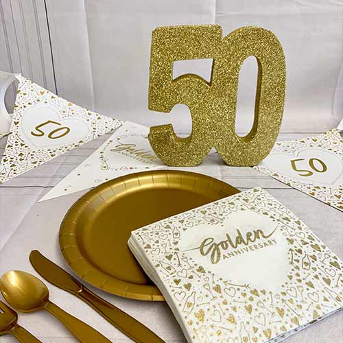 Number 50 Gold Glitter Table Decoration 20cm Product Gallery Image