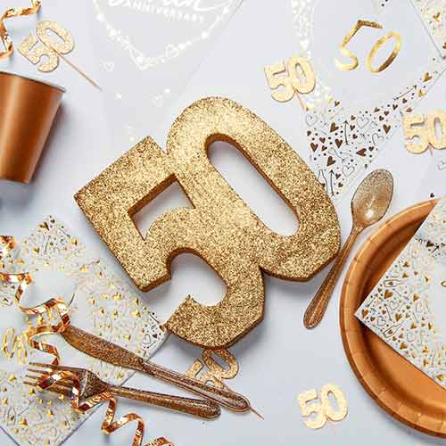Number 50 Gold Glitter Table Decoration 20cm Product Gallery Image