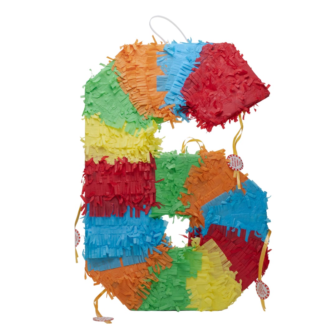 Number 6 3D Standard Pinata 49cm