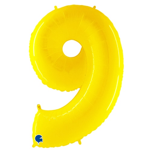 Number 9 Yellow Helium Foil Giant Balloon 102cm / 40 in Product Image